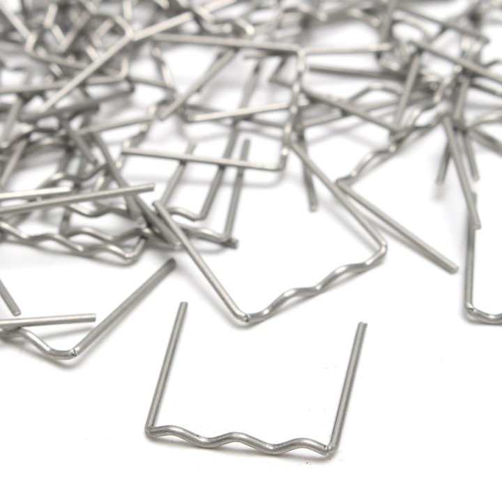 Set 100 capse metalice pentru pistol de sudat plastic, model M drept, 0.8 mm, otel, argintiu [2]