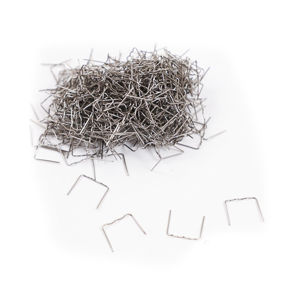 Set 100 capse metalice pentru pistol de sudat plastic, model M drept, 0.8 mm, otel, argintiu [4]