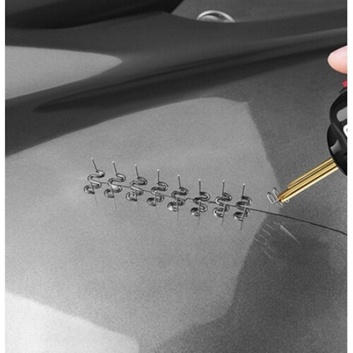 Set 100 capse sudura plastic model S, grosime 0.8 mm, reparatii bara auto si fisuri, otel tungsten, pentru pistol lipit [11]