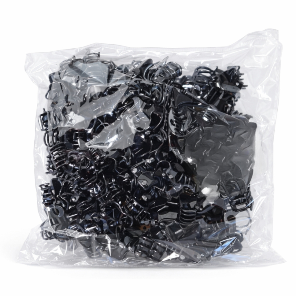 Set 100 cleme par mici negre tip fluture, 1.5 cm, prindere puternica, arc metalic rezistent, pentru fixare precisa suvite [3]
