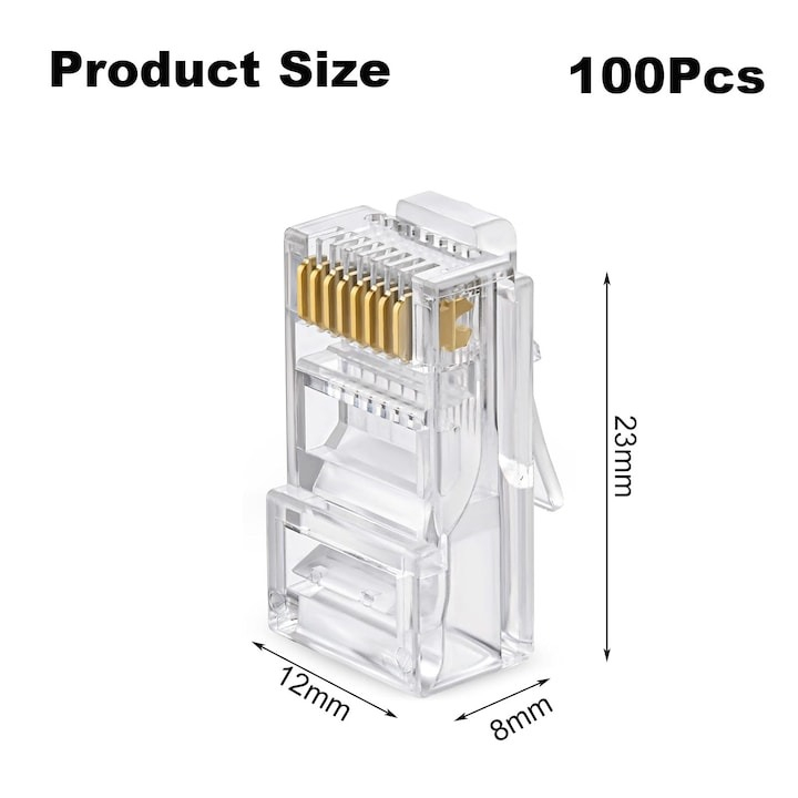 Set 100 mufe ecranate, contacte aurite, RJ 45 CAT5 [2]