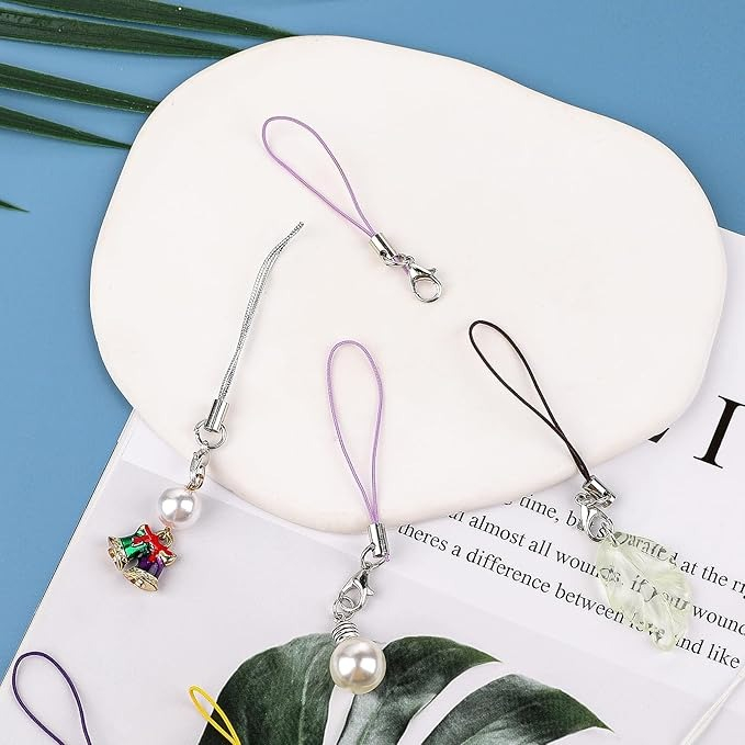 Set 100 snururi cu carabina pentru breloc, accesorii, poliester, multicolor [5]