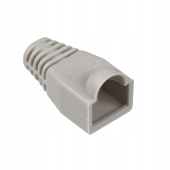 Set 100 x mufa + manson de protectie, RJ45, CAT5 CAT6, 8 pini 8P8C, gri [5]
