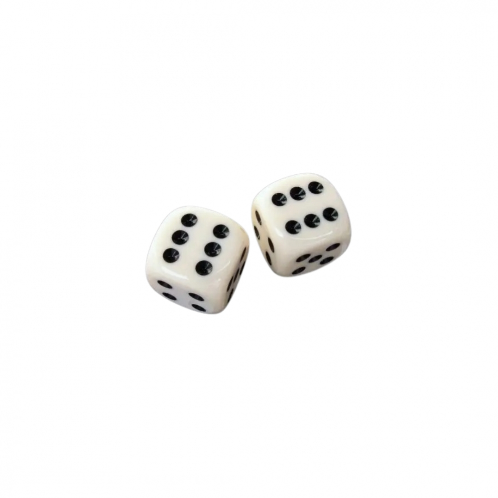 Set 100 zaruri, albe cu puncte negre, latura 10 mm, pentru jocuri de societate sau jocuri de noroc [4]