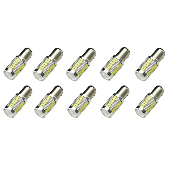 Set 10x Bec LED universal, auto BA15D, pentru bord, interior, numar, diverse