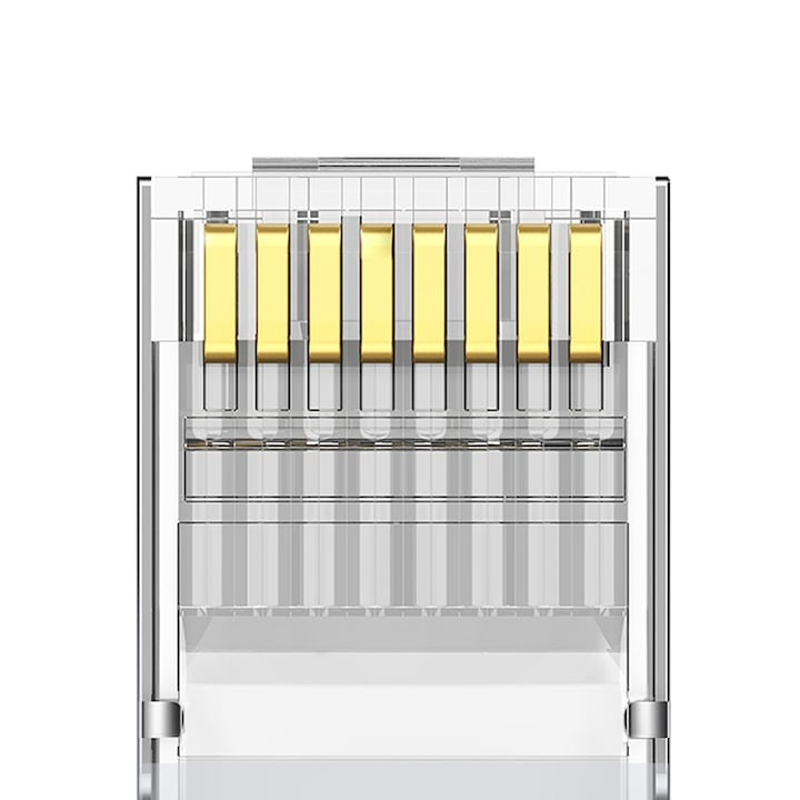 Set 10x mufe retea, conector metalic, UTP, 8 contacte, RJ45 CAT6 - Alb [4]