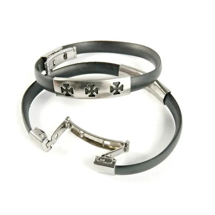 Set 12 bratari tip curea din silicon cu catarama si placuta din inox, culori diverse, diametru reglabil [3]