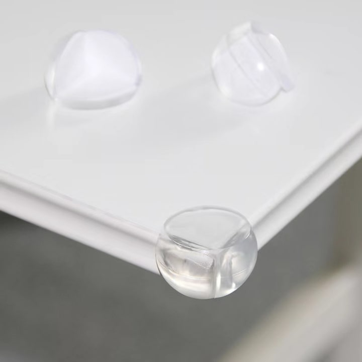 Set 12 bucati protectie colturi, universale, pentru siguranta copiilor, din silicon, rotunde, pentru mese, paturi, dulapuri, transparent [4]
