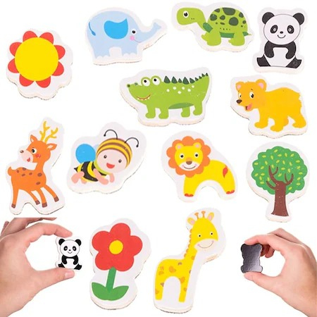 Set 12 magneti de frigider, cu animale, figurine educative pentru copii - Multicolor [4]