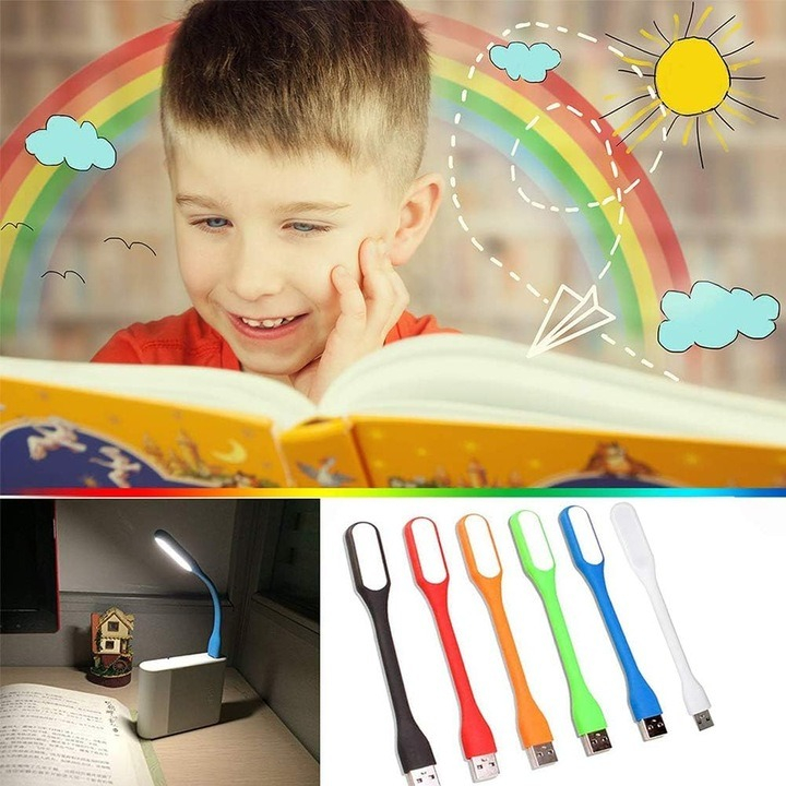Set 12 mini lampi cu alimentare LED, flexibile pentru laptop - Multicolor [2]