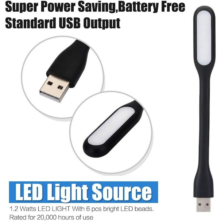 Set 12 mini lampi cu alimentare LED, flexibile pentru laptop - Multicolor [4]