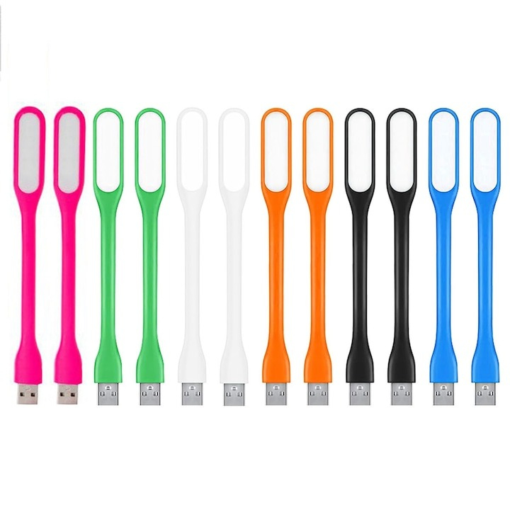Set 12 mini lampi cu alimentare LED, flexibile pentru laptop - Multicolor