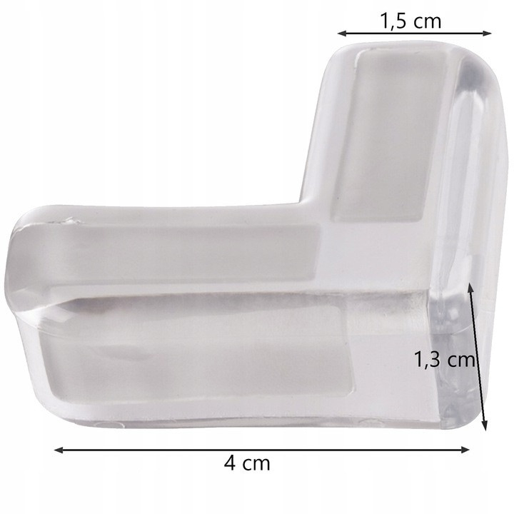 Set 12 protectii colturi pentru mobilier, cu adeziv, PVC, transparente, 4 x 4 x 1.3 cm [6]