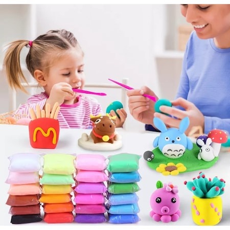Set 12 pungi de plastilina cu accesorii de modelare - Multicolor [5]
