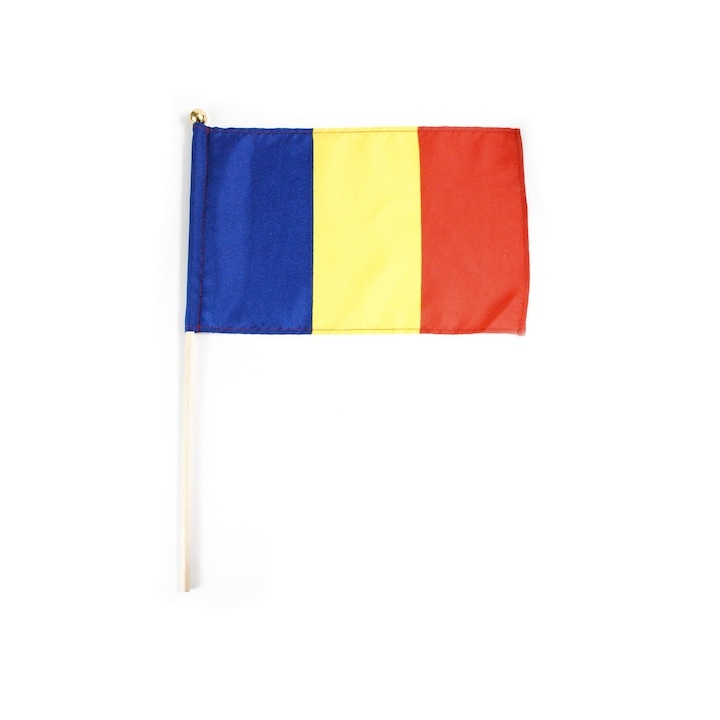 Set 12 steaguri de mana Romania 20 x 30 cm, tricolor, poliester, cu suport, pentru evenimente si serbari [5]