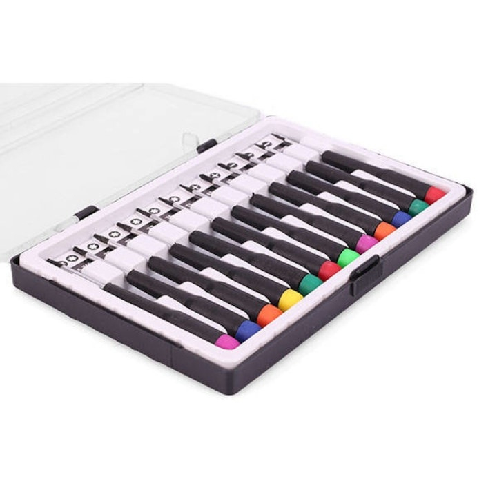 Set 12 surubelnite de precizie, cu varfuri Torx, Stea si Drept, carcasa depozitare, multicolore [3]