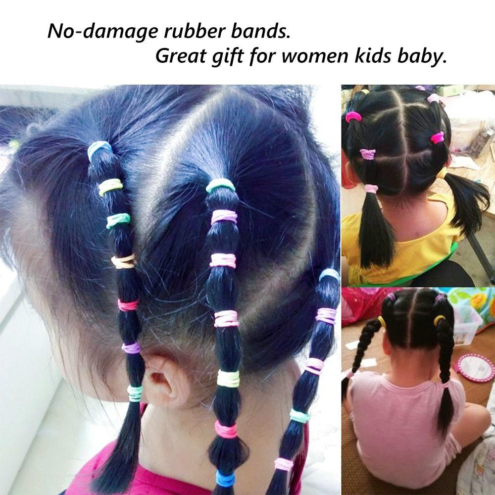 Set 120 elastice par multicolor neon, 20 textile si 100 cauciuc, accesorii fete si femei, cutie cu agatatoare [2]