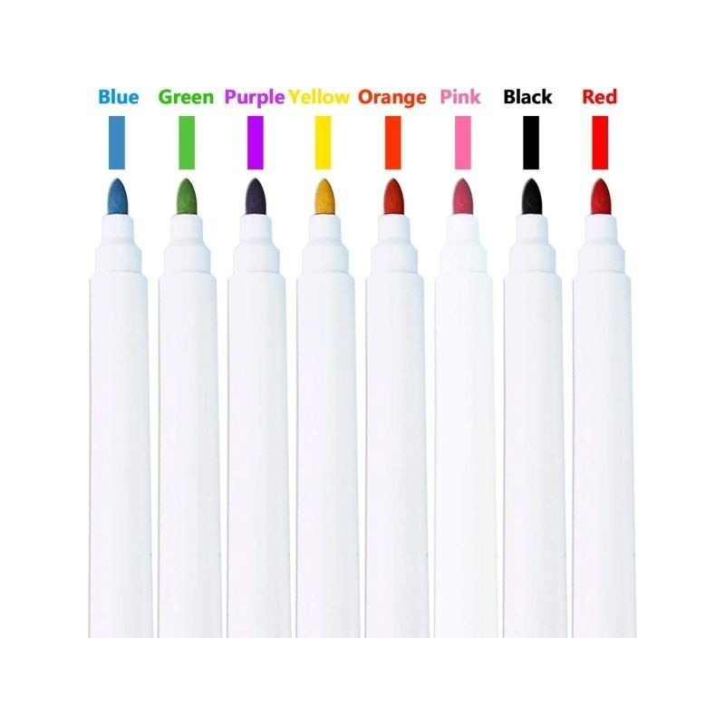 Set 16 markere cu stergere uscata, 8 culori, cu magnet, 11.5 x 1.2 cm [7]