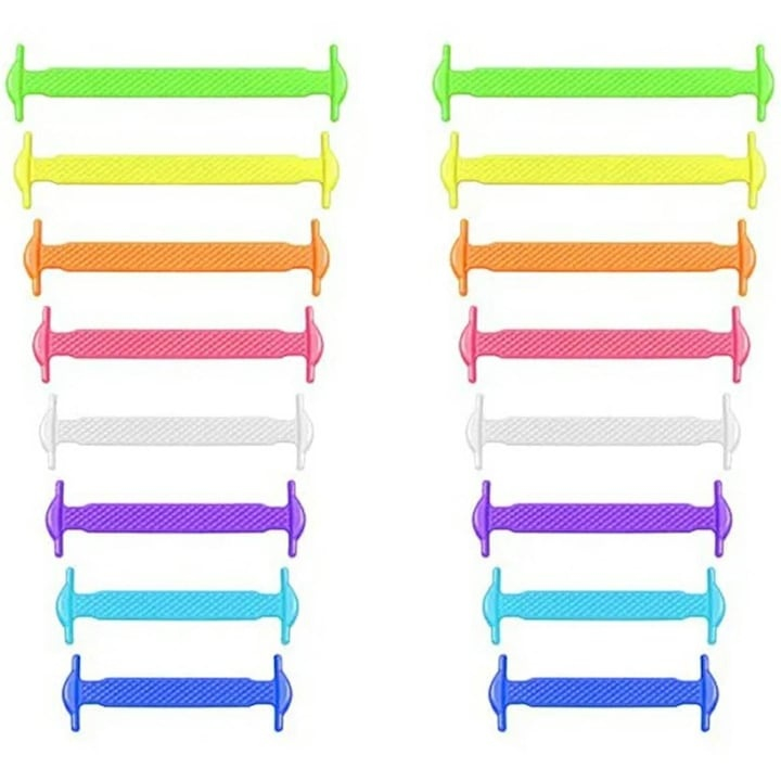 Set 16 sireturi din silicon, elastice, fara legare, universale, multicolore – confort si rapiditate pentru orice tip de incaltaminte [1]