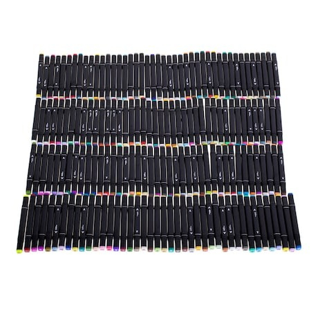 Set de 168 markere colorate,1 varf rotund subtire,1 varf inclinat gros,geanta depozitare inclusa [2]