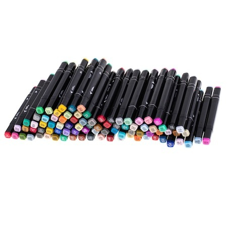 Set de 168 markere colorate,1 varf rotund subtire,1 varf inclinat gros,geanta depozitare inclusa [4]