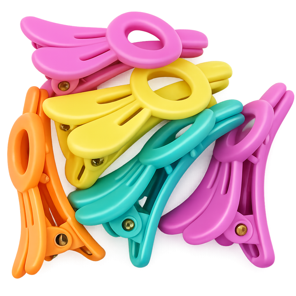 Set 18 elastice par 1.5 cm si 5 cleme 3 cm model iepuras, cutie organizator transparenta, multicolor [7]