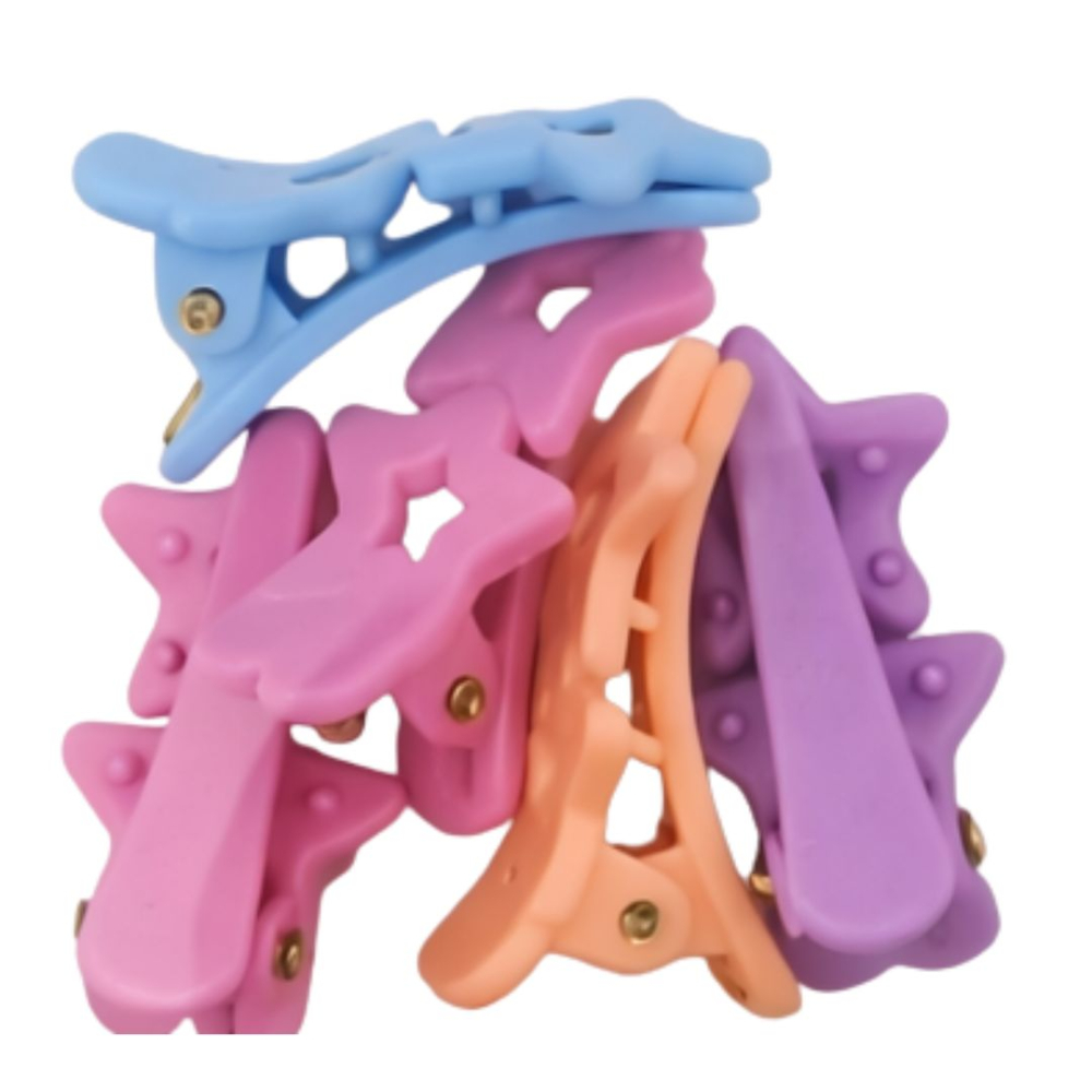 Set 18 elastice par 1.5 cm si 5 cleme mini model steluta, cutie organizator transparenta, multicolor [6]