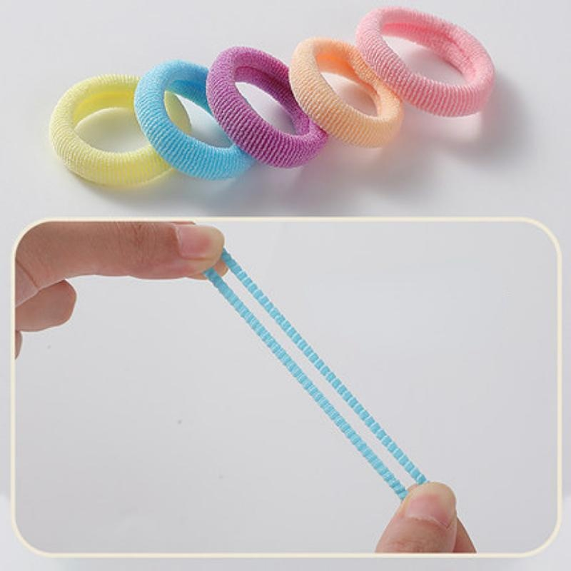 Set 18 elastice par 1.5 cm si 5 cleme mini model steluta, cutie organizator transparenta, multicolor [12]