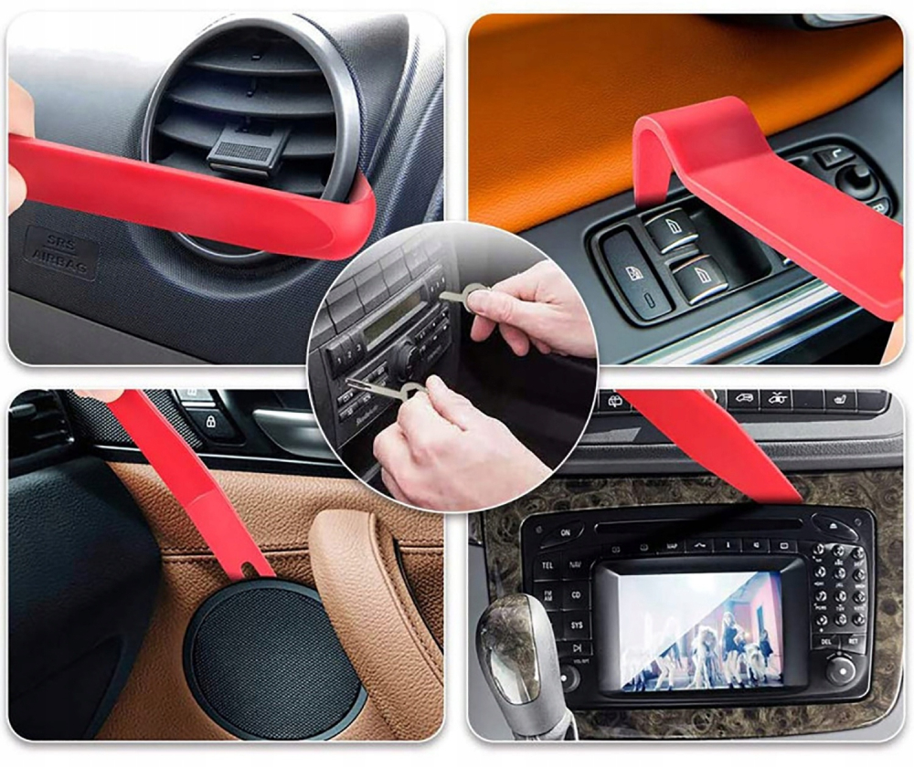 Set 19 unelte pentru demontare tapiterie auto, extractoare clipsuri si conectori, din nylon si metal, cu husa pentru depozitare [6]