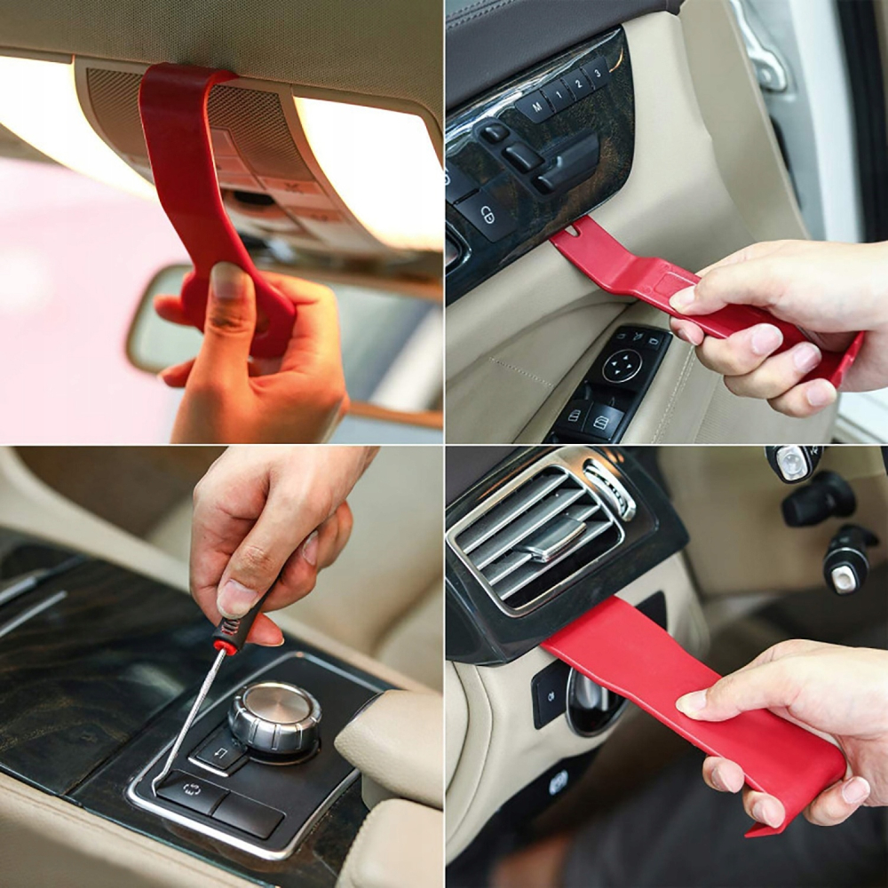 Set 19 unelte pentru demontare tapiterie auto, extractoare clipsuri si conectori, din nylon si metal, cu husa pentru depozitare [5]