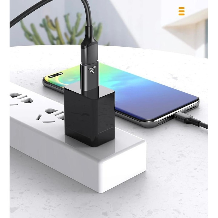 Set 2 adaptoare USB-C - USB 3.0 si USB 3.0 - USB-C, viteza de transfer 3.0, 6A - Negru [2]