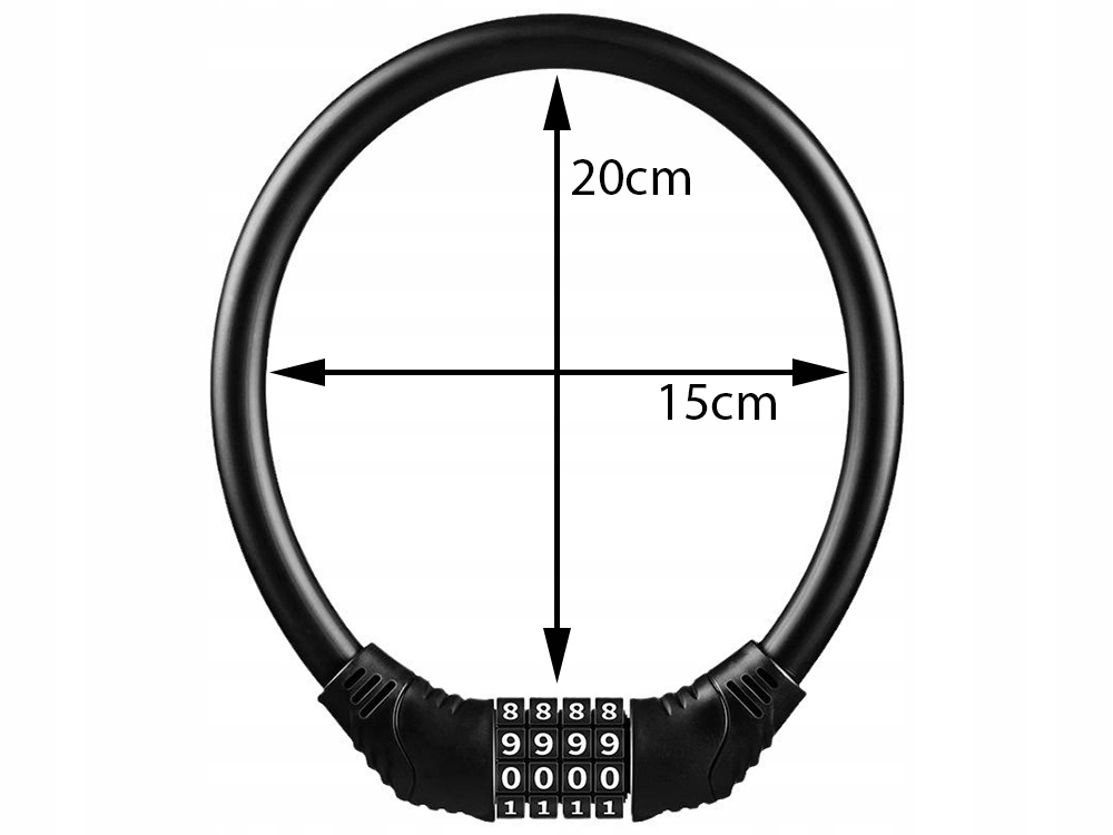 Set 2 antifurturi pentru bicicleta cu cifru 4 cifre, cablu flexibil din otel, combinatie resetabila, protectie PVC, pentru bicicleta, trotineta si motocicleta, negru [5]