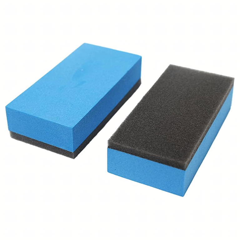 Set 2 aplicatoare detailing auto din spuma 6,7 x 2,7 x 1,2 cm, bureti pentru aplicarea coatingului ceramic, cerii si dressingului, reutilizabili, albastru/negru [10]