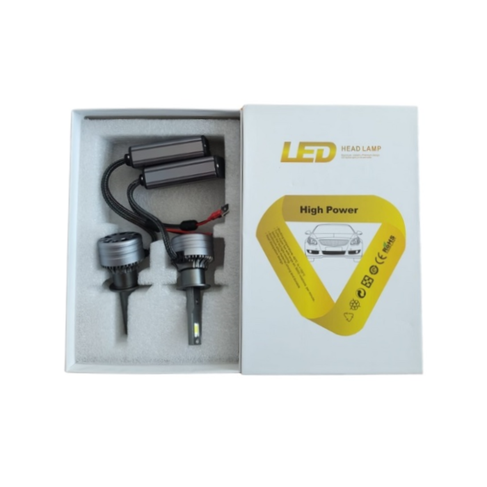 Set 2 Becuri Auto H1 Led, V68, Canbus, 180W, 6000K, 16000 lumeni