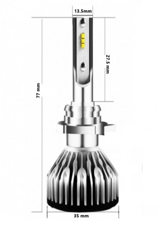 Set 2 becuri auto LED,soclu H7, putere set 100W - 12.000 lumeni [4]