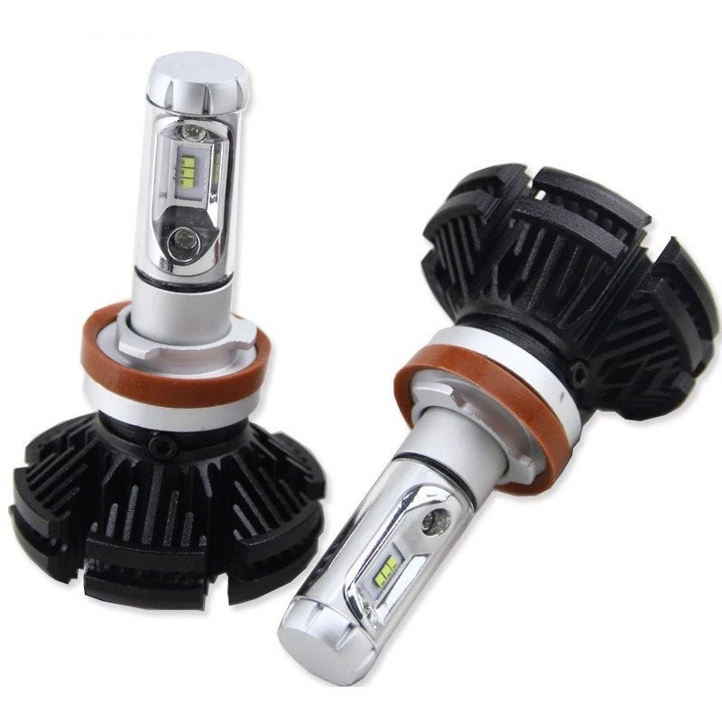 Set 2 becuri auto LED, model X3, soclu H7, putere 50W - Negru [4]