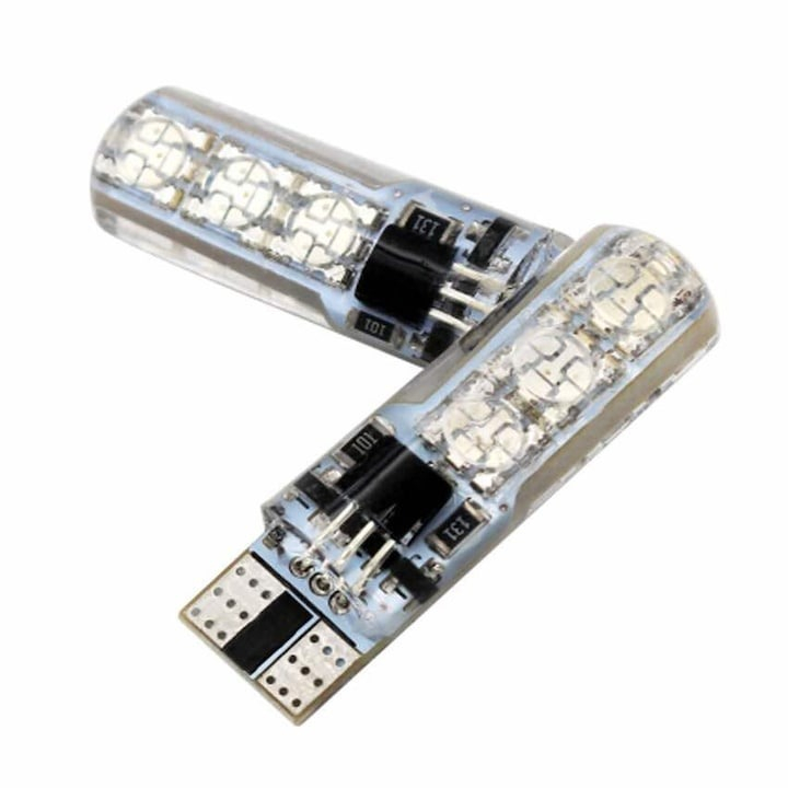 Set 2 becuri auto, LED, T10, RGB, 12V [4]
