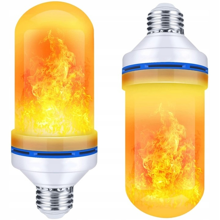 Set 2 becuri LED alb cald 15 x 6 cm, E27, 9W, efect flacara vie, 3 moduri iluminare, 1300-1800K, IP44, iluminat decorativ ambiental [7]