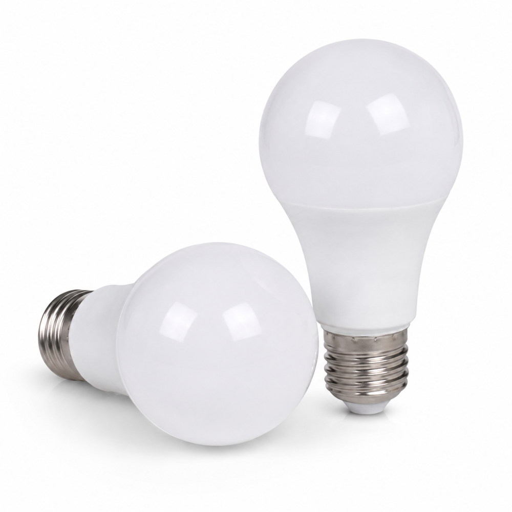 Set 2 becuri LED E27 12W, lumina alb cald, iluminare puternica, consum redus de energie, compatibile cu lustre, veioze si plafoniere [2]