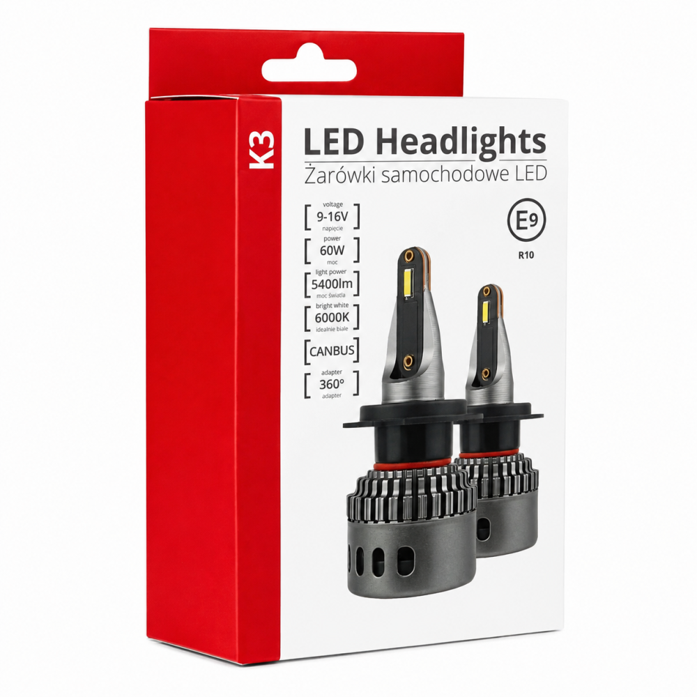 Set 2 becuri LED H7 alb 6000K, 5400 lm, 60W, 9-16V, CSP, CANBUS, IP67 [5]