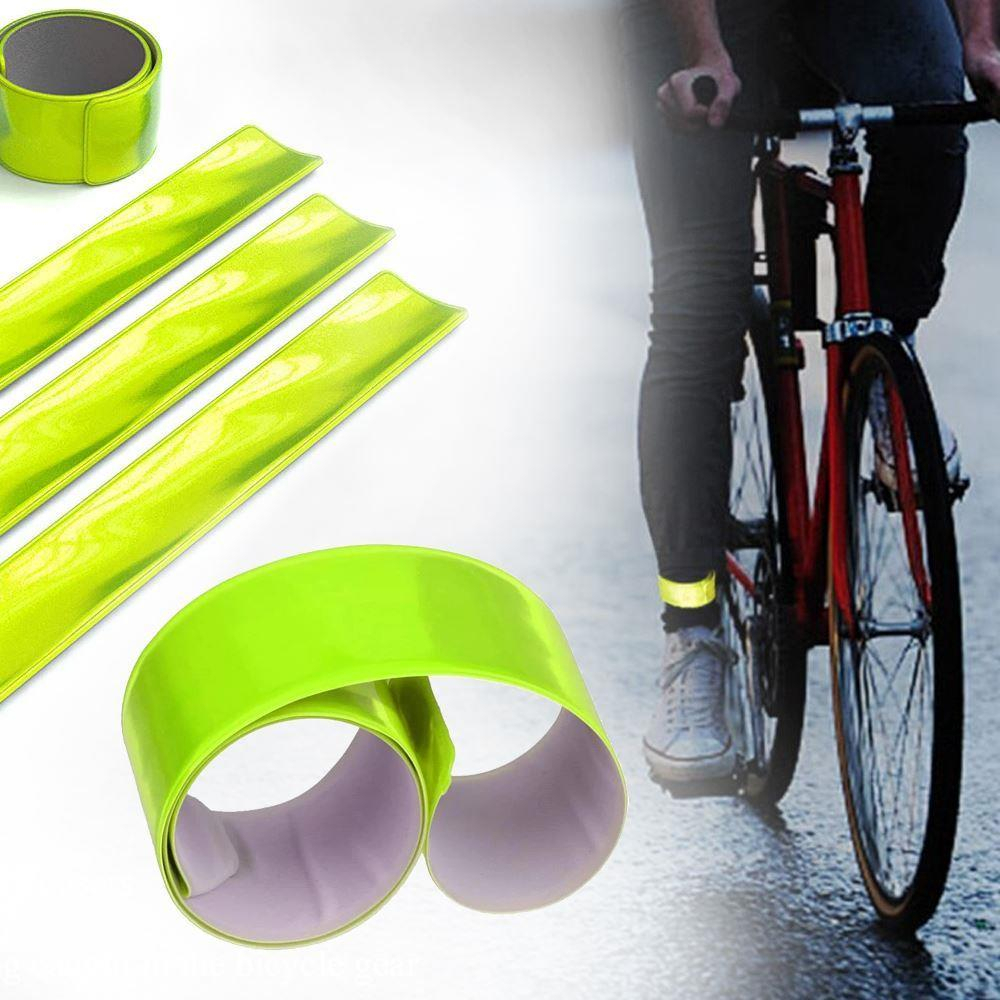 Set 2 benzi reflectorizante verzi reutilizabile pentru brat si echipamente, auto-fixare rapida, 40x3 cm, rezistente la ploaie [2]