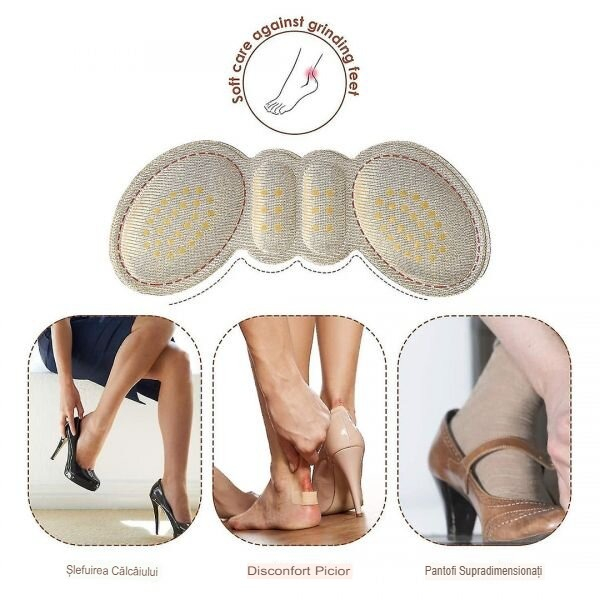 Set 2 branturi pentru calcaie, universale, reutilizabile, pentru diverse tipuri de incaltaminte, 9.8 x 4 cm, roz [3]