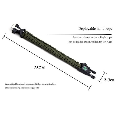 Set 2 bratari Survival 5in1, kit de supravietuire,camping,expeditii - Camuflaj,Negru [3]