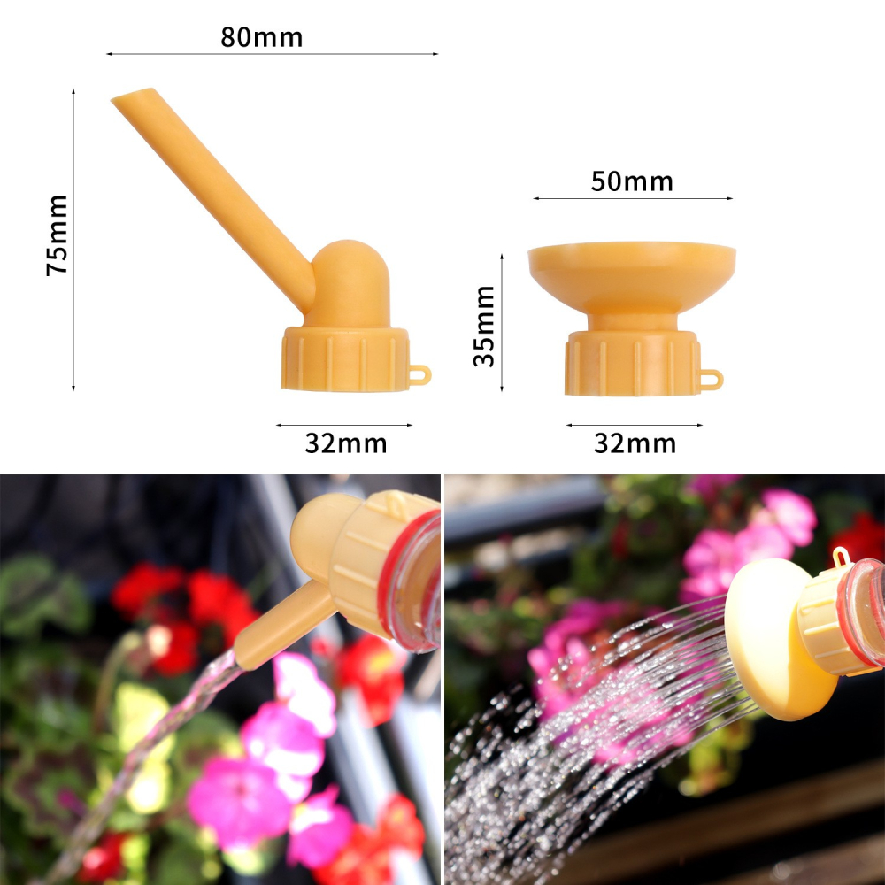 Set 2 capace de sticla pentru irigat florile , stropitoare si teava, portabil, reutilizabil, 8 x 7.5 cm, galben [3]