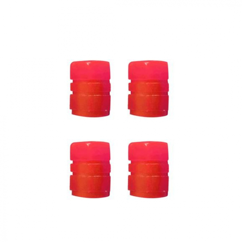 Set 2 capace ventil, lumini pentru bicicleta, fosforescente, ABS, universale, rosu [7]