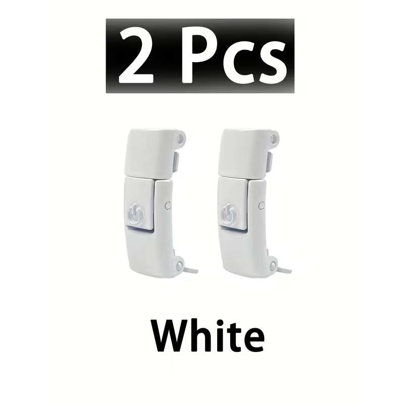 Set 2 catarame pentru legarea sireturilor, cu buton, plastic, universale, alb [7]