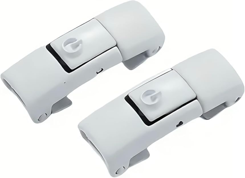 Set 2 catarame pentru legarea sireturilor, cu buton, plastic, universale, alb [3]