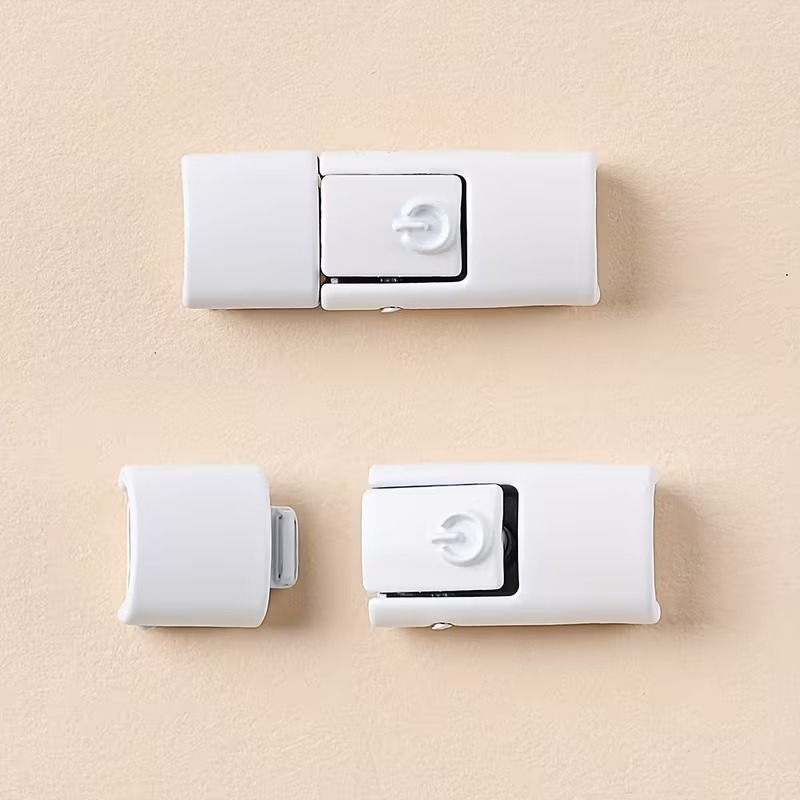 Set 2 catarame pentru legarea sireturilor, cu buton, plastic, universale, alb [4]