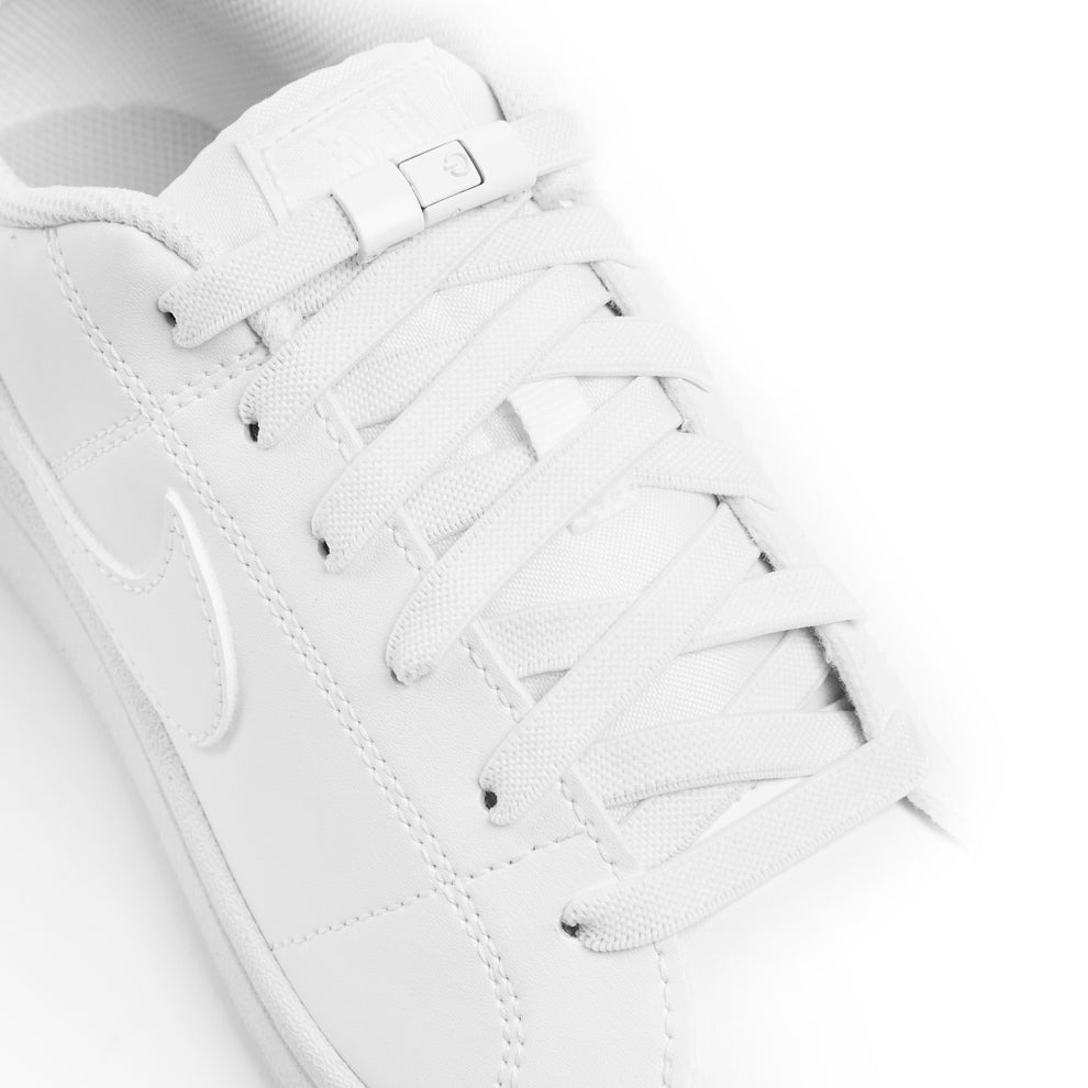 Set 2 catarame pentru legarea sireturilor, cu buton, plastic, universale, alb [8]