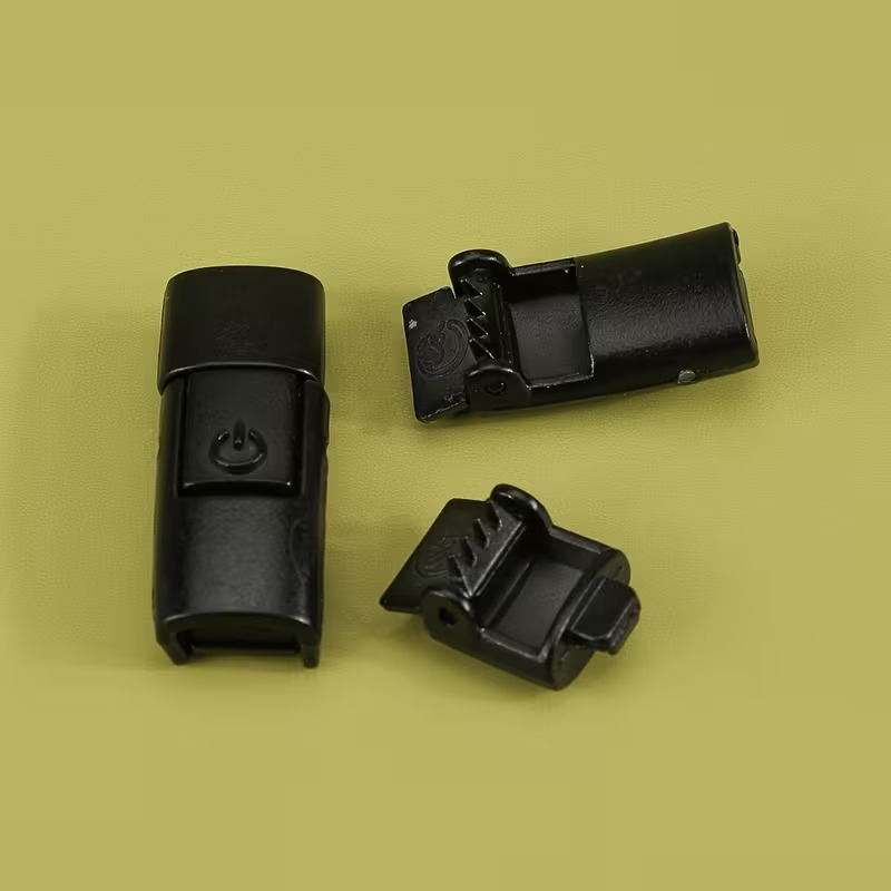 Set 2 catarame pentru legarea sireturilor, cu buton, plastic, universale, negru [3]